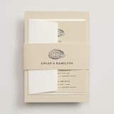 "Cove" - Foil-Pressed Multi-Event RSVP Cards in Sand by Jennifer Lew - Assembled with Belly Band