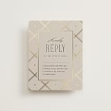 "Luxe Lines" - Foil-Pressed Multi-Event RSVP Cards in Champagne by Kristin Oliversen - Front