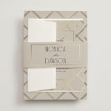 "Luxe Lines" - Foil-Pressed Multi-Event RSVP Cards in Champagne by Kristin Oliversen - Assembled with Belly Band