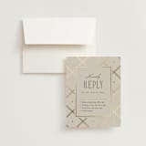 "Luxe Lines" - Foil-Pressed Multi-Event RSVP Cards in Champagne by Kristin Oliversen - RSVP with Envelope