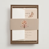 "Blooming path" - Foil-Pressed Multi-Event RSVP Cards in Chocolate by Paola Benenati - Assembled with Belly Band