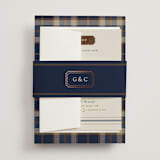 "Equestrian" - Foil-Pressed Multi-Event RSVP Cards in Midnight by Sam Dubeau - Assembled with Belly Band