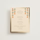 "Indian Elephant" - Foil-Pressed Multi-Event RSVP Cards in Honey by Teju Reval - Front