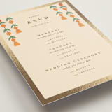 "Indian Elephant" - Foil-Pressed Multi-Event RSVP Cards in Honey by Teju Reval - Detail