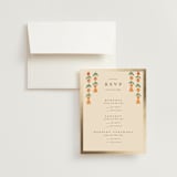 "Indian Elephant" - Foil-Pressed Multi-Event RSVP Cards in Honey by Teju Reval - RSVP with Envelope