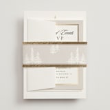 "Gilded Forest" - Foil-Pressed Multi-Event RSVP Cards in Snow by Stacy Maalouf - Assembled with Belly Band