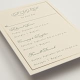 "Vintage Oval" - Foil-Pressed Multi-Event RSVP Cards in Rosemary by Emily Betts - Detail