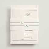 "Elencourt" - Foil-Pressed Multi-Event RSVP Cards in Quartz by Jelena Vuletic - Assembled with Belly Band