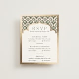 "Kareem" - Foil-Pressed Multi-Event RSVP Cards in Evergreen by Oma N. Ramkhelawan - Front