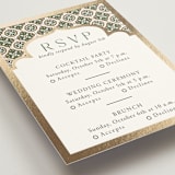 "Kareem" - Foil-Pressed Multi-Event RSVP Cards in Evergreen by Oma N. Ramkhelawan - Detail