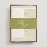 "rory" - Foil-Pressed Multi-Event RSVP Cards in Olive by Ellen Schlegelmilch - Assembled with Belly Band