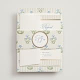 "Patterned florals" - Foil-Pressed Multi-Event RSVP Cards in Powder by Creo Study - Assembled with Belly Band