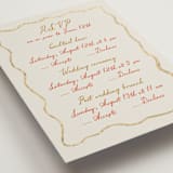 "Chantilly" - Foil-Pressed Multi-Event RSVP Cards in Sunset by Maja Cunningham - Detail