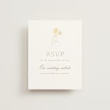"The Romantic" - Foil-Pressed RSVP Online Enclosure Cards in Buttercream by Kristie Kern - Front