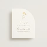 "The Romantic" - Foil-Pressed RSVP Online Enclosure Cards in Buttercream by Kristie Kern - Front