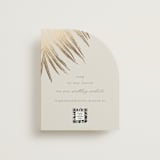 "Gilded Palm" - Foil-Pressed RSVP Online Enclosure Cards in Sand by Melinda Denison - Front