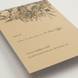 "Happiness" - Foil-Pressed RSVP Online Enclosure Cards in Cherry by Shannon Chen of Four Wet Feet Studio - Detail
