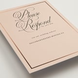 "Playbill" - Foil-Pressed RSVP Online Enclosure Cards in Midnight Forest by Morgan Kendall - Detail