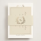 "Boho flower crest" - Foil-Pressed RSVP Online Enclosure Cards in Ivory by Cass Loh - Assembled with Belly Band