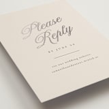 "Tux" - Foil-Pressed RSVP Online Enclosure Cards in Antique by Nicole Walsh - Detail