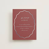 "Scallop Frame" - Foil-Pressed RSVP Online Enclosure Cards in Burgundy by Baumbirdy - Front