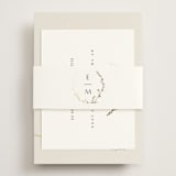 "Vine Wrap" - Foil-Pressed RSVP Online Enclosure Cards in Cotton by Amy Kross - Assembled with Belly Band