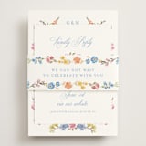 "Everlasting Romance" - Foil-Pressed RSVP Online Enclosure Cards in Meadow by Petra Kern - Assembled with Belly Band