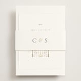 "Villa Balbiano" - Foil-Pressed RSVP Online Enclosure Cards in Graphite by Melinda Denison - Assembled with Belly Band