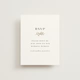 "Petite Sprig" - Foil-Pressed RSVP Online Enclosure Cards in Black Dahlia by Olivia Raufman - Front