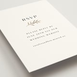 "Petite Sprig" - Foil-Pressed RSVP Online Enclosure Cards in Black Dahlia by Olivia Raufman - Detail
