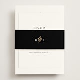 "Petite Sprig" - Foil-Pressed RSVP Online Enclosure Cards in Black Dahlia by Olivia Raufman - Assembled with Belly Band
