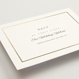 "Opulence" - Foil-Pressed RSVP Online Enclosure Cards in Pearl by Stacey Meacham - Detail