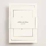 "Opulence" - Foil-Pressed RSVP Online Enclosure Cards in Pearl by Stacey Meacham - Assembled with Belly Band