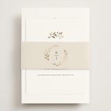 "Embrace" - Foil-Pressed RSVP Online Enclosure Cards in Cloudy by Jennifer Postorino - Assembled with Belly Band