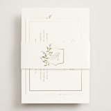 "Marmont" - Foil-Pressed RSVP Online Enclosure Cards in Lilac by Kristie Kern - Assembled with Belly Band