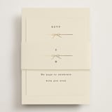 "Bow Tie" - Foil-Pressed RSVP Online Enclosure Cards in Ivory by Baumbirdy - Assembled with Belly Band