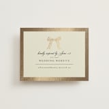 "All Tied Up" - Foil-Pressed RSVP Online Enclosure Cards in Champagne by Chris Griffith - Front