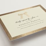 "All Tied Up" - Foil-Pressed RSVP Online Enclosure Cards in Champagne by Chris Griffith - Detail