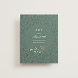 "Southern Romance" - Foil-Pressed RSVP Online Enclosure Cards in Eucalyptus by Simona Camp - Front