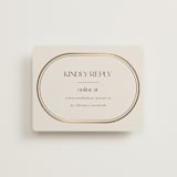 "oval" - Foil-Pressed RSVP Online Enclosure Cards in Sandstone by lori jacobs wemple - Front