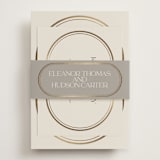 "oval" - Foil-Pressed RSVP Online Enclosure Cards in Sandstone by lori jacobs wemple - Assembled with Belly Band