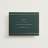 "Style and grace" - Foil-Pressed RSVP Online Enclosure Cards in Forest by Stacey Meacham - Front