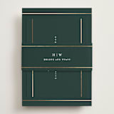 "Style and grace" - Foil-Pressed RSVP Online Enclosure Cards in Forest by Stacey Meacham - Assembled with Belly Band