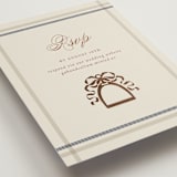 "Equestrian" - Foil-Pressed RSVP Online Enclosure Cards in Midnight by Sam Dubeau - Detail
