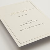 "silk" - Foil-Pressed RSVP Online Enclosure Cards in Linen by Pippa Shaw - Detail