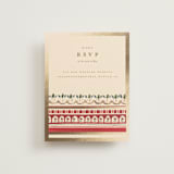 "Indian Elephant" - Foil-Pressed RSVP Online Enclosure Cards in Honey by Teju Reval - Front