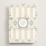 "Patterned florals" - Foil-Pressed RSVP Online Enclosure Cards in Powder by Creo Study - Assembled with Belly Band