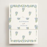 "Pillowy border" - Foil-Pressed RSVP Online Enclosure Cards in Ocean by Creo Study - Assembled with Belly Band