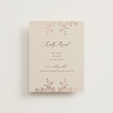 "Shining Florals" - Foil-Pressed RSVP Online Enclosure Cards in Almond by frau brandt - Front