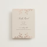"Shining Florals" - Foil-Pressed RSVP Online Enclosure Cards in Almond by frau brandt - Front
